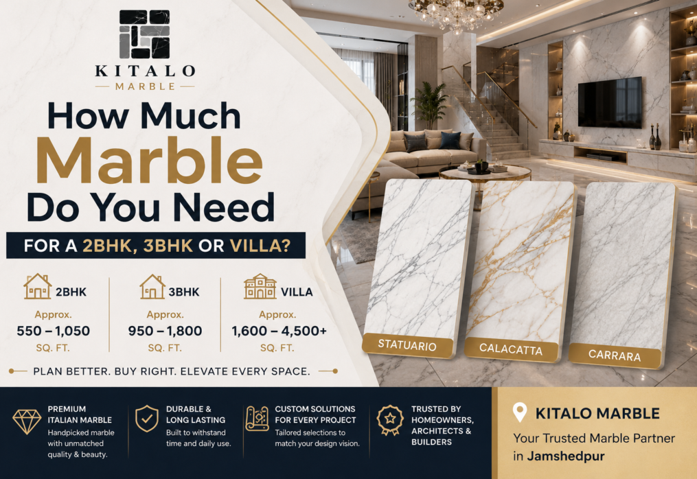 How Much Marble Do You Need for a 2BHK, 3BHK or Villa?